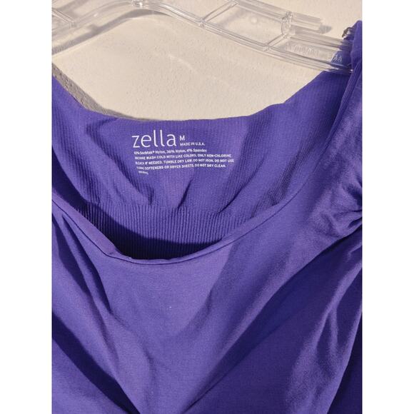 Zella Top Activewear Yoga Built in Bra Sorbtek Purple Medium - Picture 2 of 3